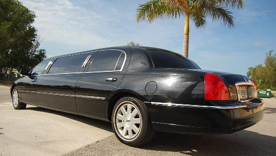 Black Lincoln Town Car stretch limousine — Hi Way 101's signature vehicle